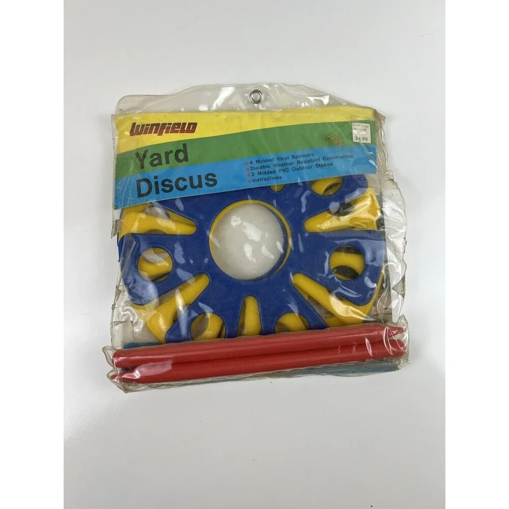 Vintage NOS Winfield Yard Discus Tossing Spinners Outdoor Game Kitschy MCM